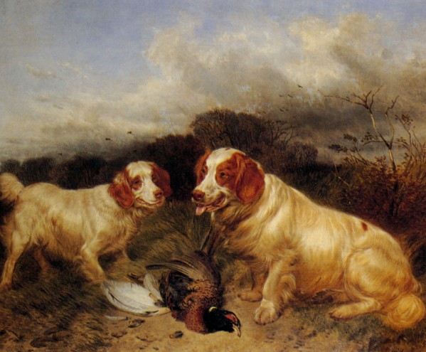 Two hunting dogs by Richard Ansdell